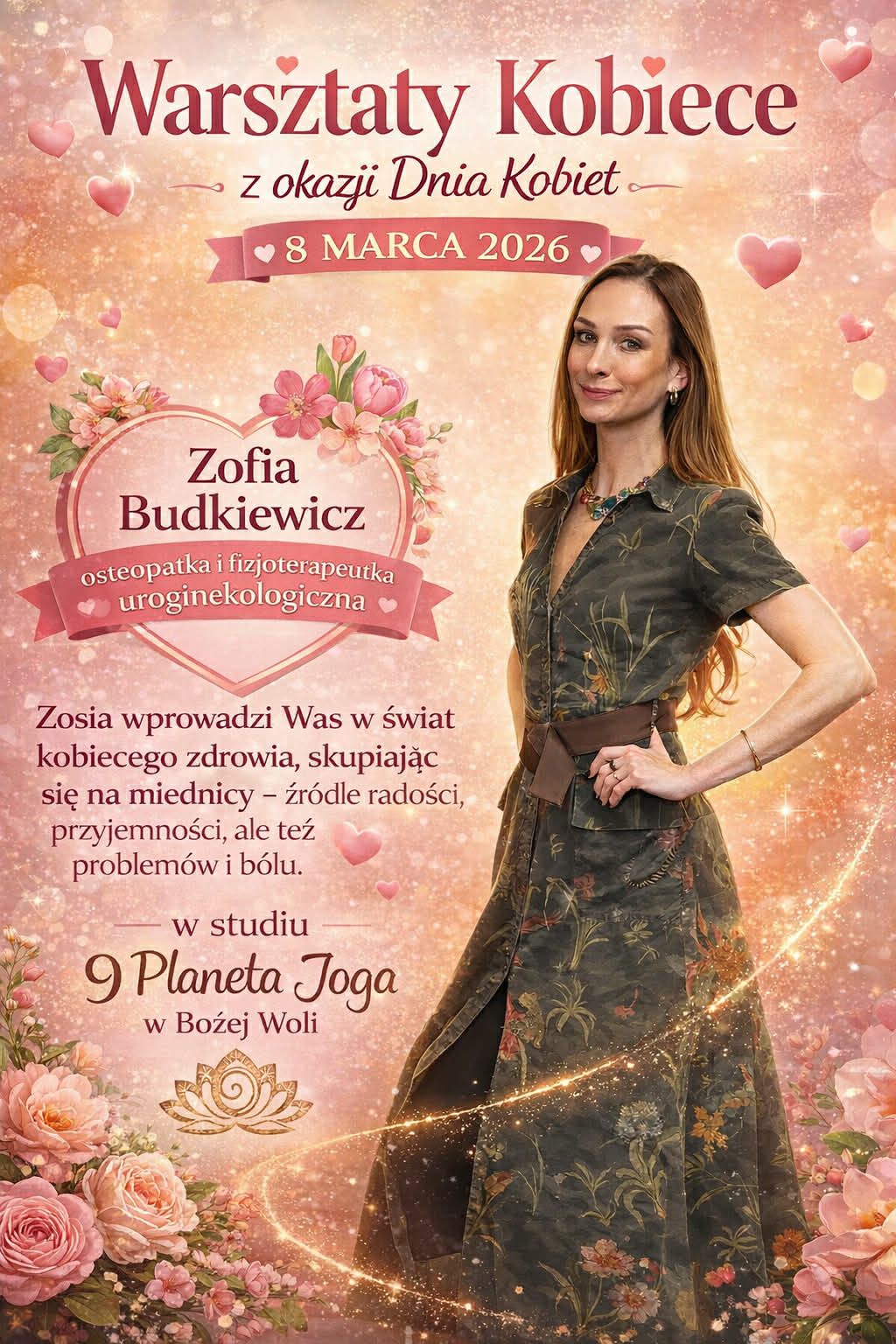 8.03.2026 WARSZTATY KOBIECE z okazji Dnia Kobiet w studiu 9 Planeta Joga. Sex w wieku dojrzałym- kobiece zdrowie po nitce do kłębka.